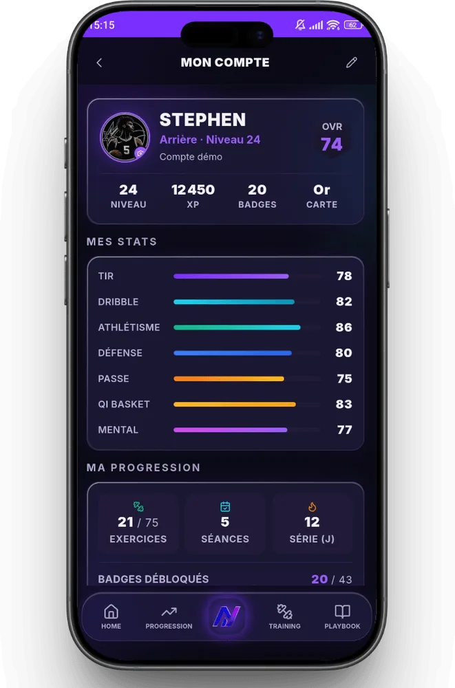 Profil joueur et statistiques